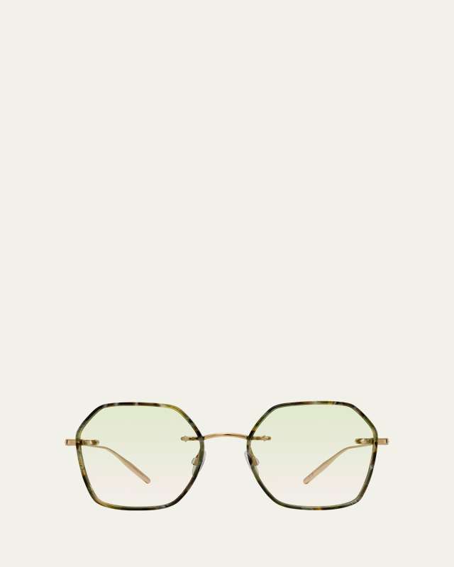 Rhonda Patterned Titanium & Acetate Square Sunglasses